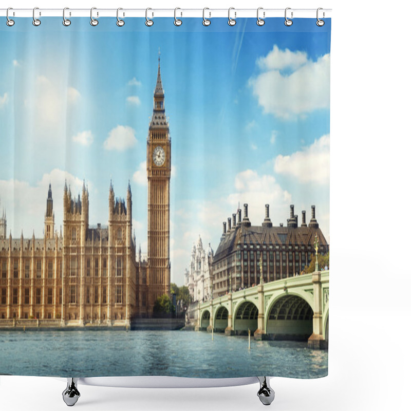 Personality  Big Ben In Sunny Day, London Shower Curtains