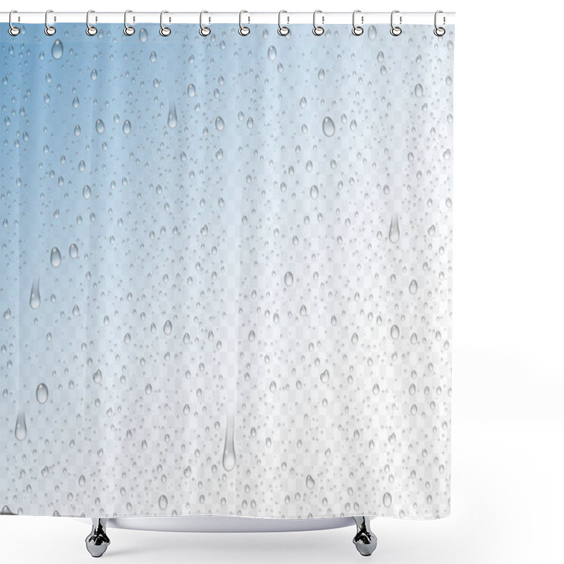 Personality  Vector Realistic Water Drops Condensed Shower Curtains