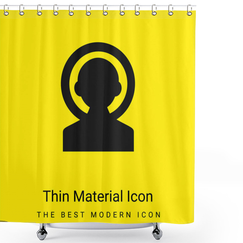 Personality  Astronaut Minimal Bright Yellow Material Icon Shower Curtains