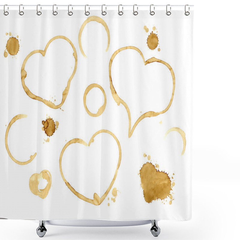 Personality  Hearts From Coffee Drops Shower Curtains