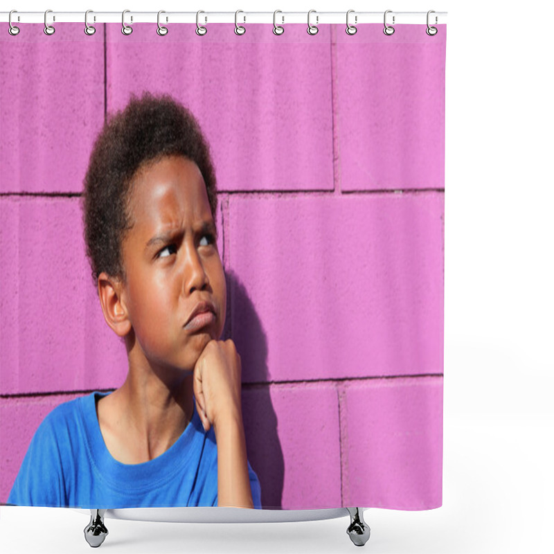 Personality  Unhappy Angry Sulking Sad Child Shower Curtains