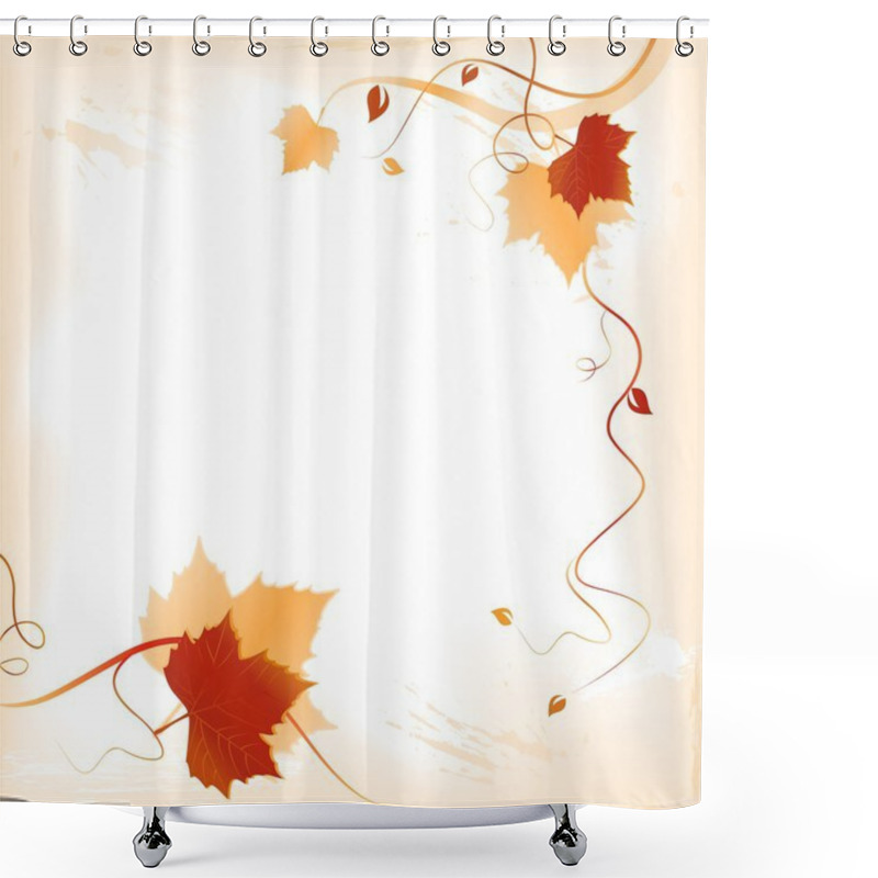 Personality  Fall Background With Red Orange Foliage And Swirls Shower Curtains