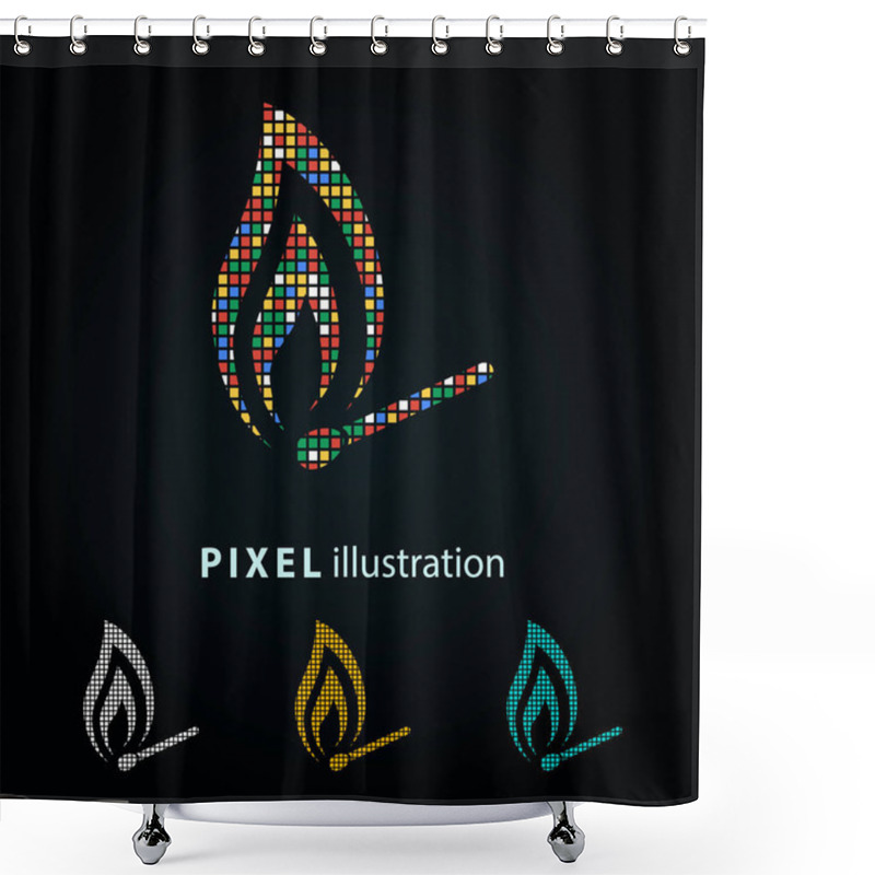 Personality  Match - Pixel Illustration. Shower Curtains