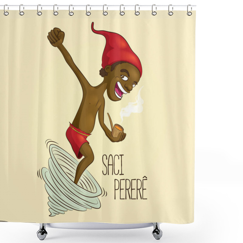 Personality  Saci Perere, One-legged Rowdy Boy Shower Curtains