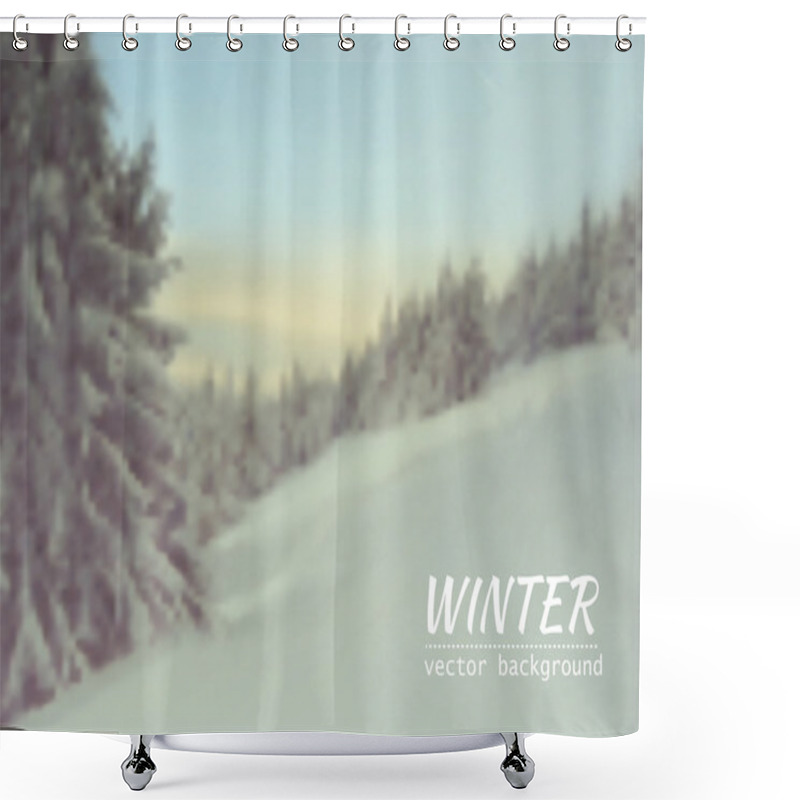 Personality  Winter Blurred Landscape Shower Curtains