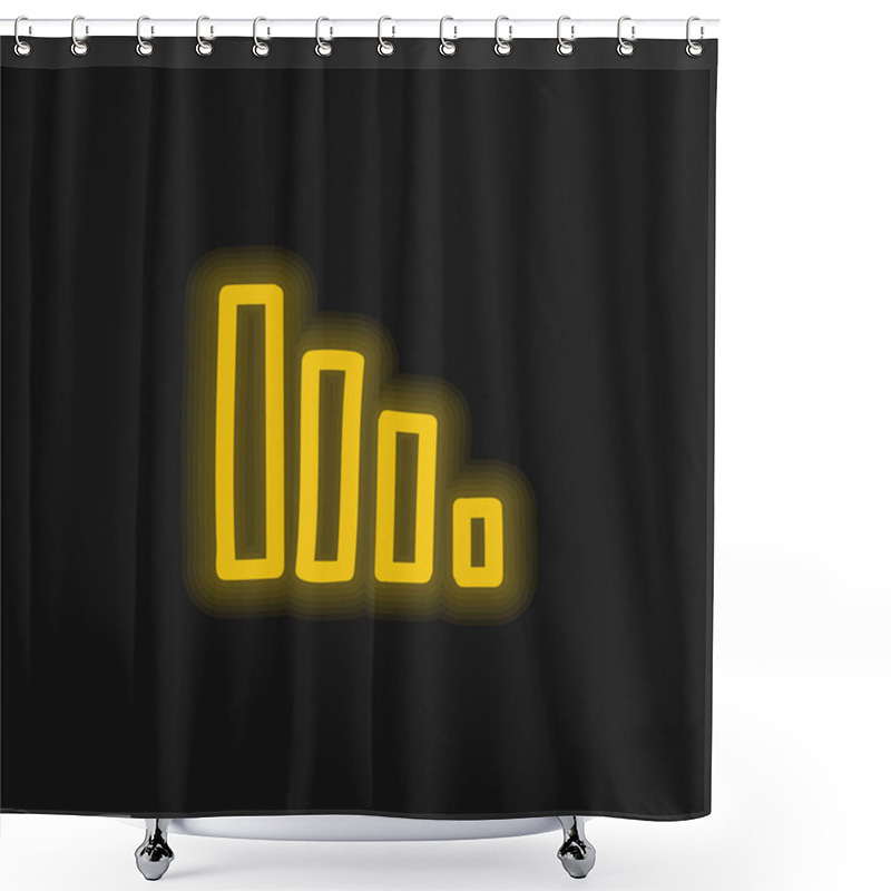 Personality  Bars Graphic Hand Drawn Outlines Yellow Glowing Neon Icon Shower Curtains