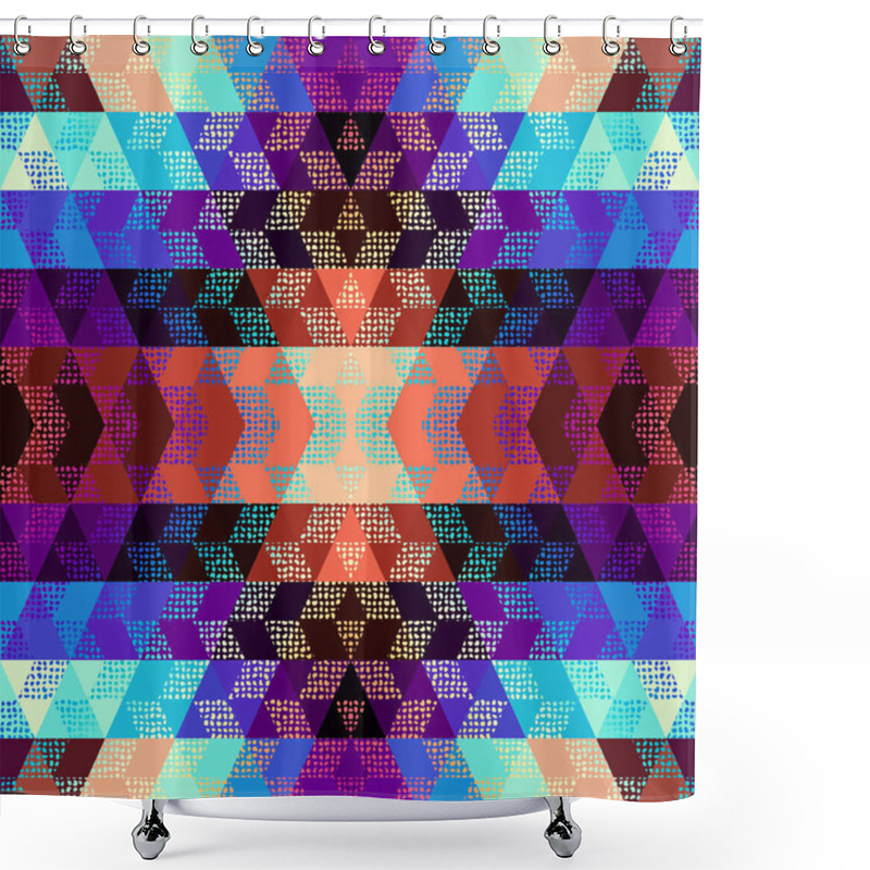 Personality  Seamless Vector Pattern Background Of A Triangles. Shower Curtains