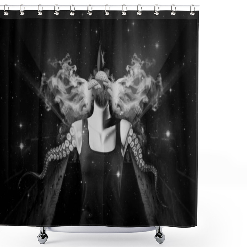 Personality  Abstract Collage Art Shower Curtains