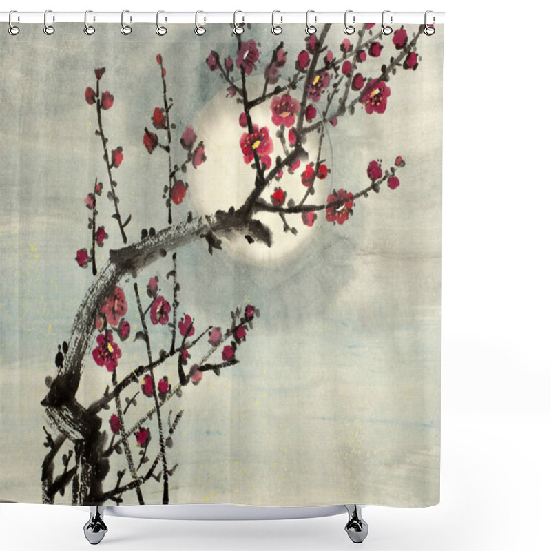 Personality  Flowering Plum Branch Shower Curtains