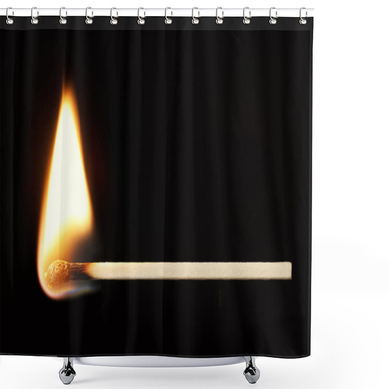 Personality  Burning Match Horizontal Over Black Shower Curtains