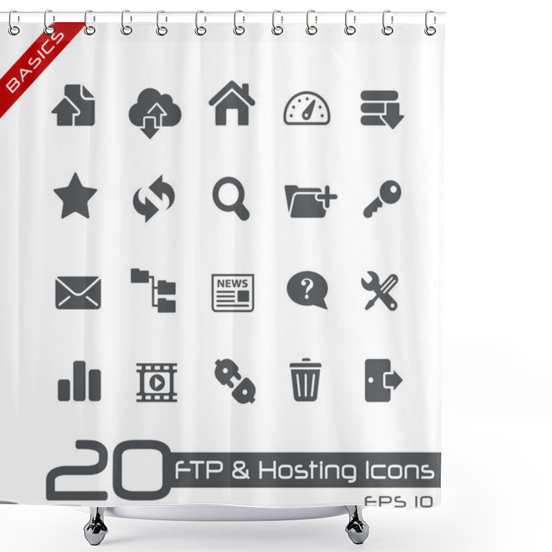 Personality  FTP & Hosting Icons // Basics Series Shower Curtains