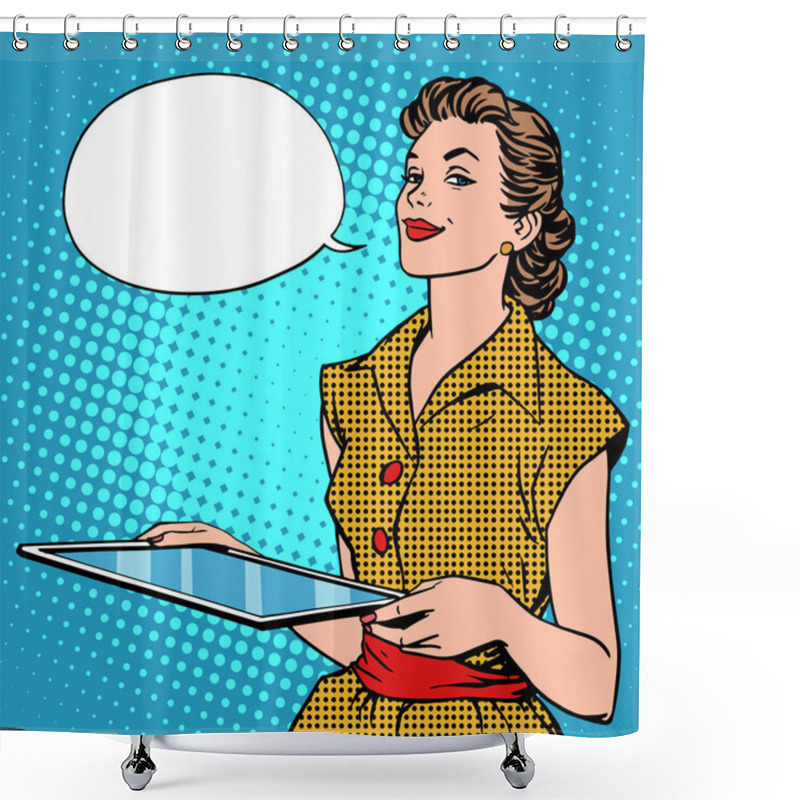 Personality  Female Designer With Graphic Tablet Shower Curtains