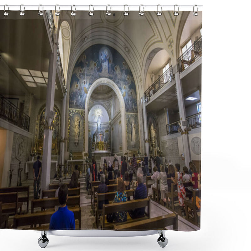 Personality  PARIS, FRANCE, SEPTEMBER 08, 2016 : Interiors And Details Of Chapel Of Our Lady Of The Miraculous Medal, September 08, 2016, In Paris, France Shower Curtains