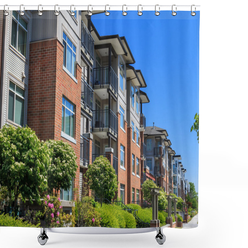 Personality  Modern Apartment Buildings Shower Curtains