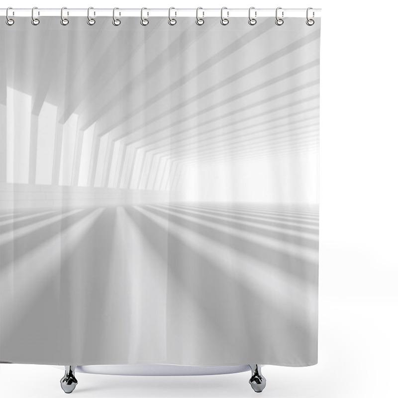 Personality  Empty White Open Space 3D Rendering Shower Curtains