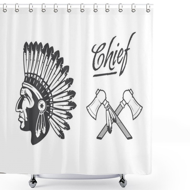 Personality  Native American Indian Chief Headdress Shower Curtains