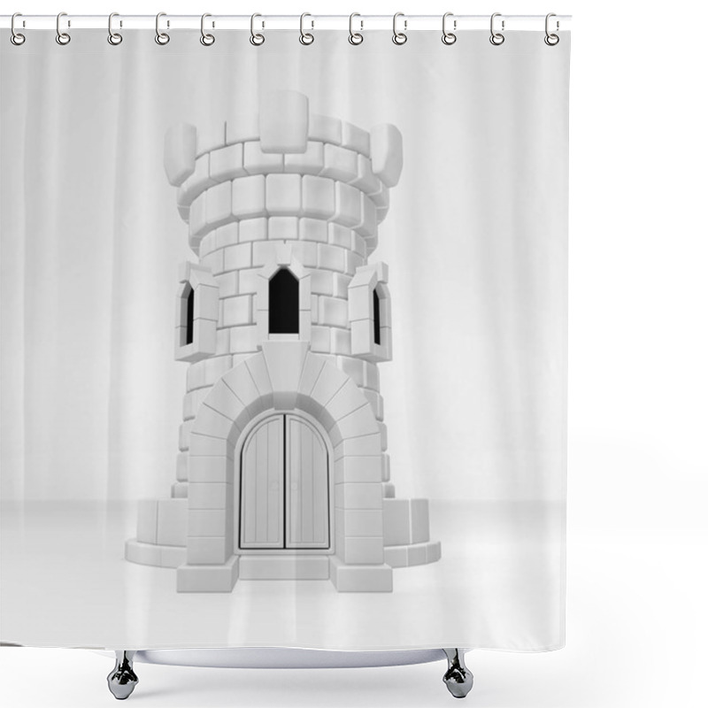 Personality  White Tower Shower Curtains