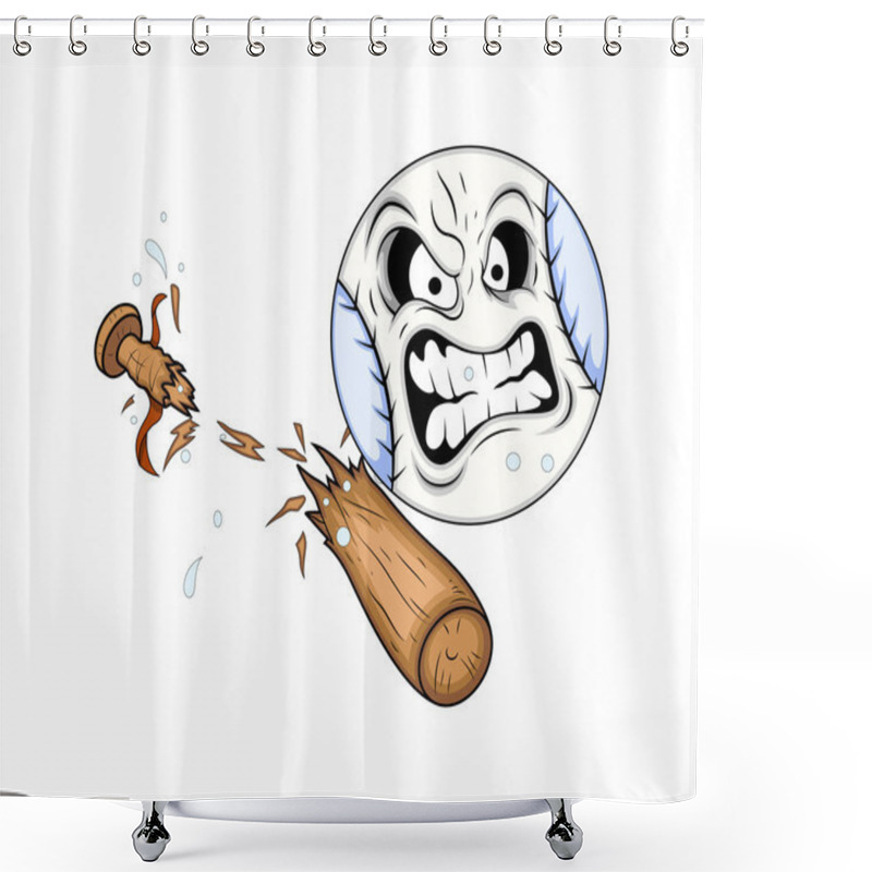 Personality  Baseball Character Vector Shower Curtains