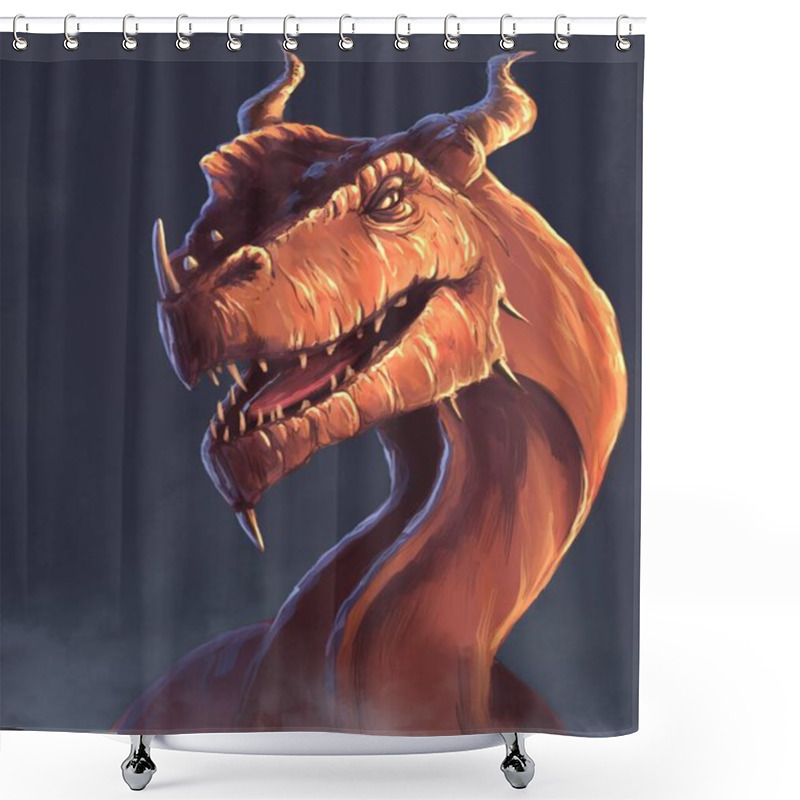 Personality  Red Dragon In The Dark Shower Curtains