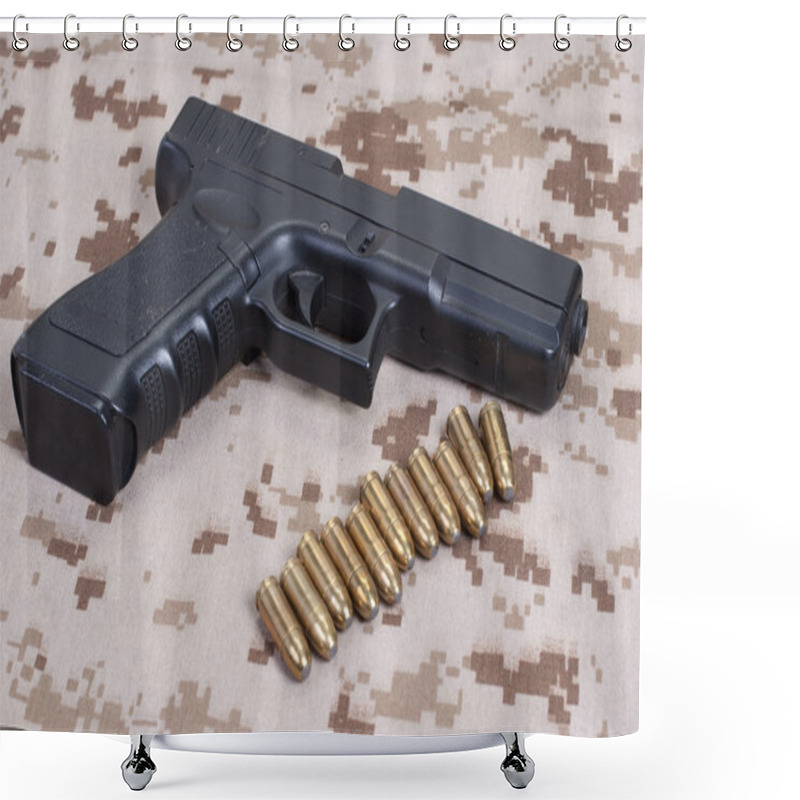 Personality  Handgun Shower Curtains