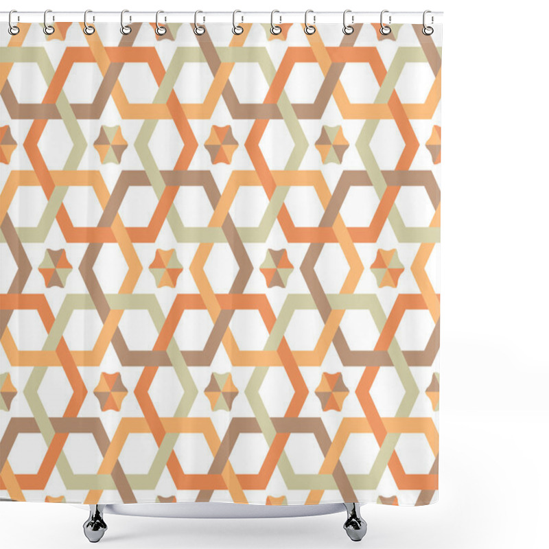 Personality  Overlapping Hexagons - Seamless Pattern Shower Curtains