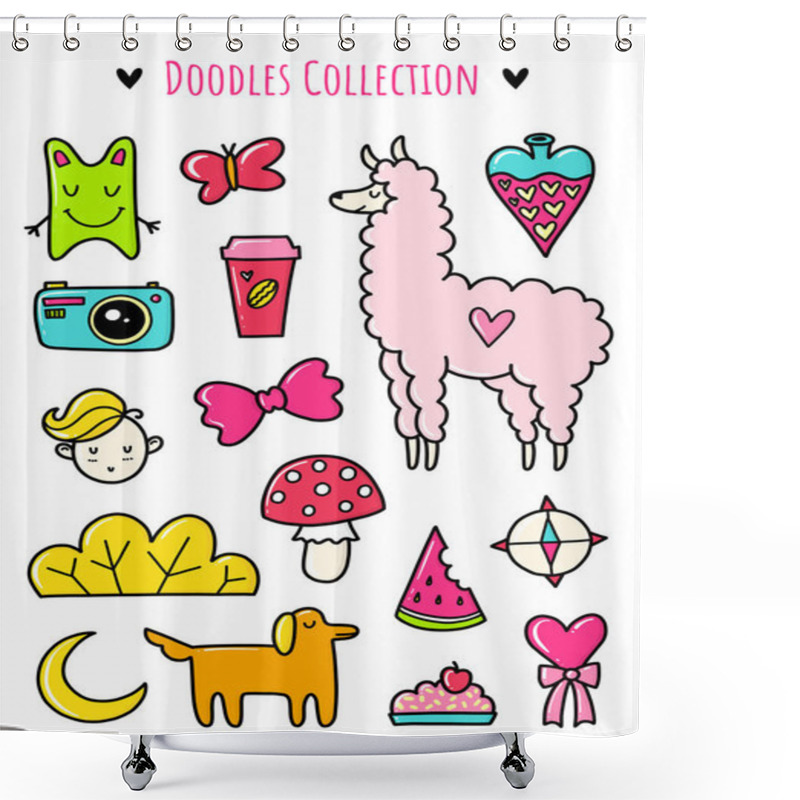 Personality  Vector Doodle Elements Shower Curtains