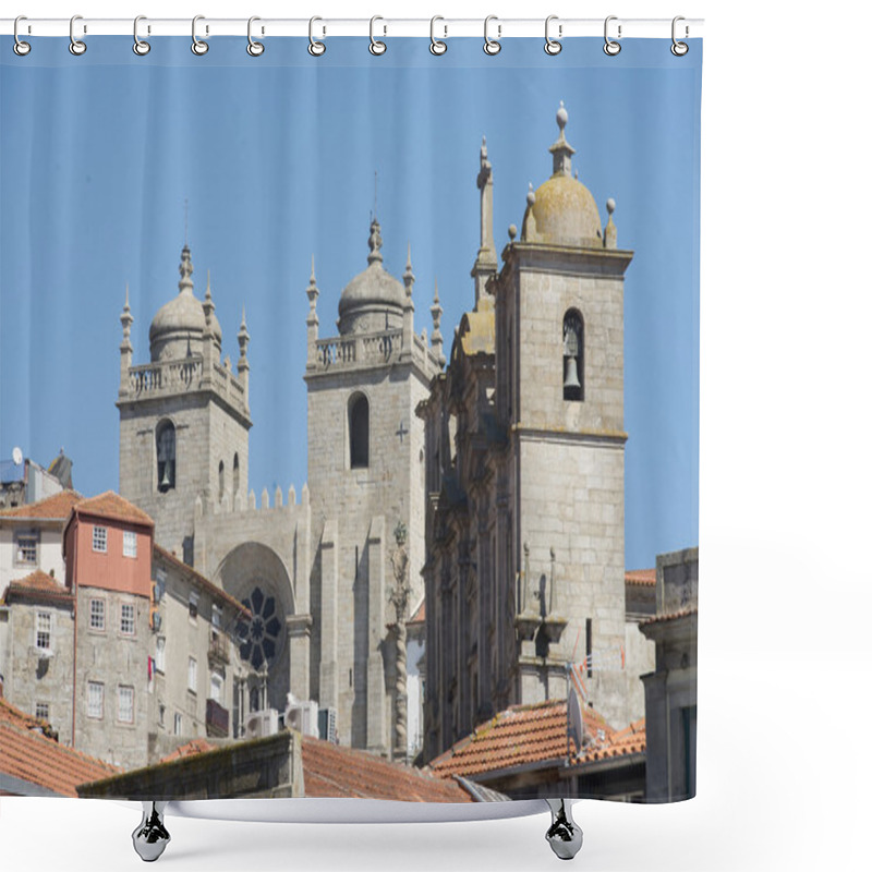 Personality  Cathedral Se In Ribeira In The City Centre Of Porto Shower Curtains