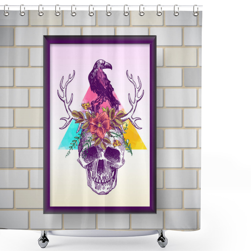 Personality  Interior Poster Skull  Shower Curtains