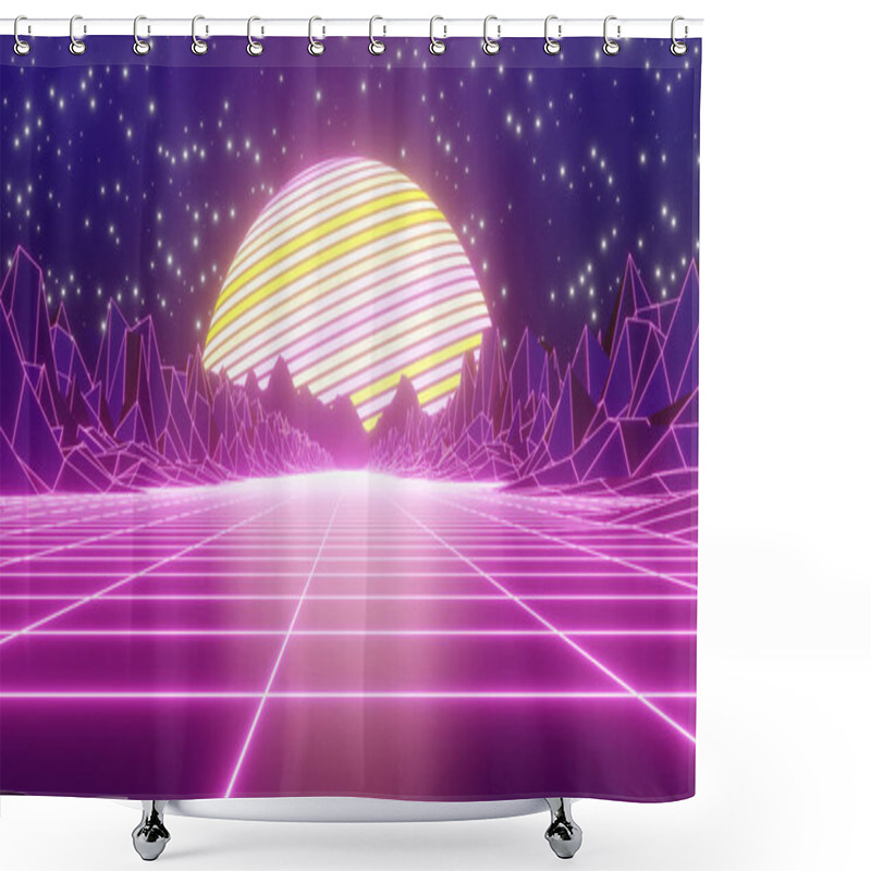 Personality  3D Illustration Background For Advertising And Wallpaper In 80s Retro And Sci Fi Pop Art Scene. 3D Rendering In Decorative Concept. Shower Curtains