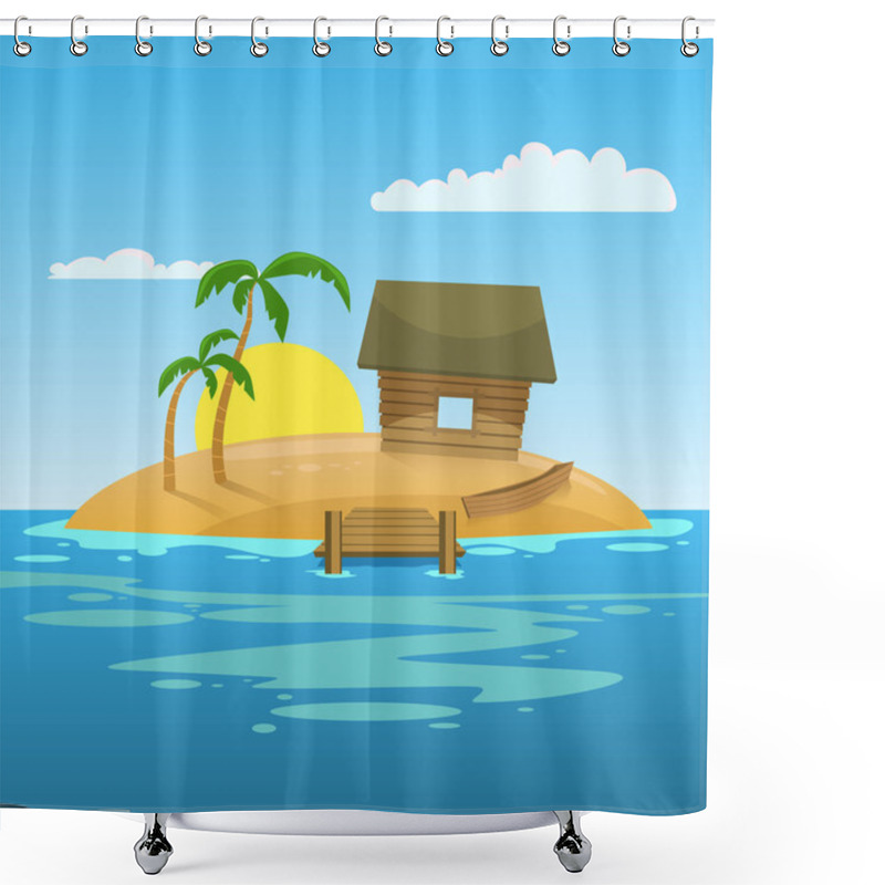 Personality  Tropical Island Shower Curtains