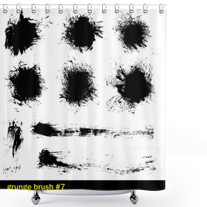 Personality  Grunge Black Splashes Shower Curtains