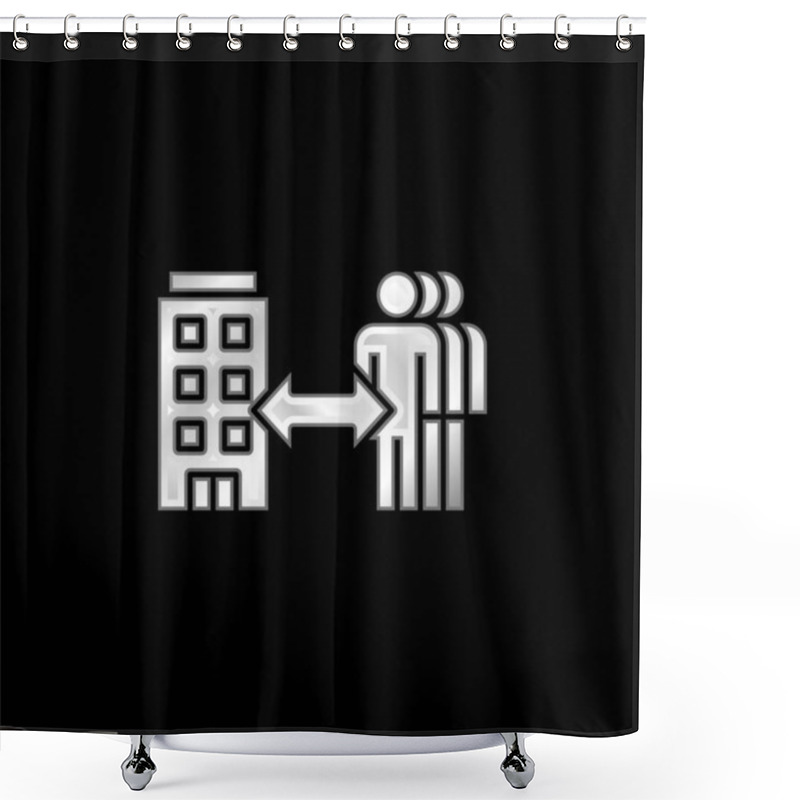 Personality  B2b Silver Plated Metallic Icon Shower Curtains