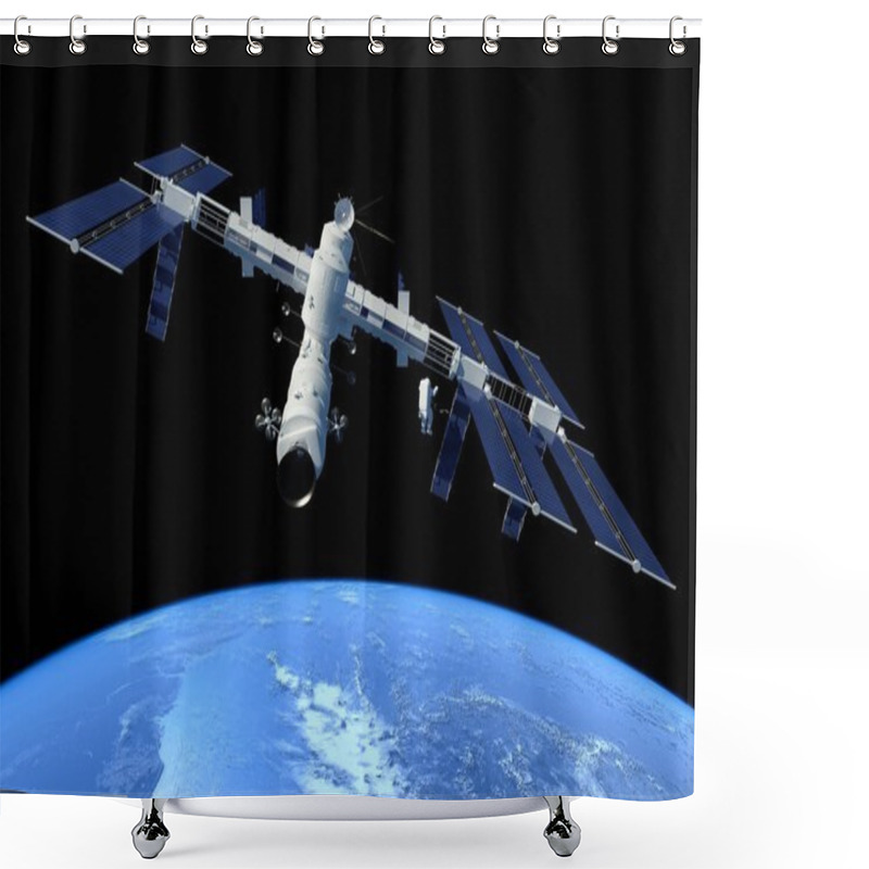 Personality  Space Station Shower Curtains