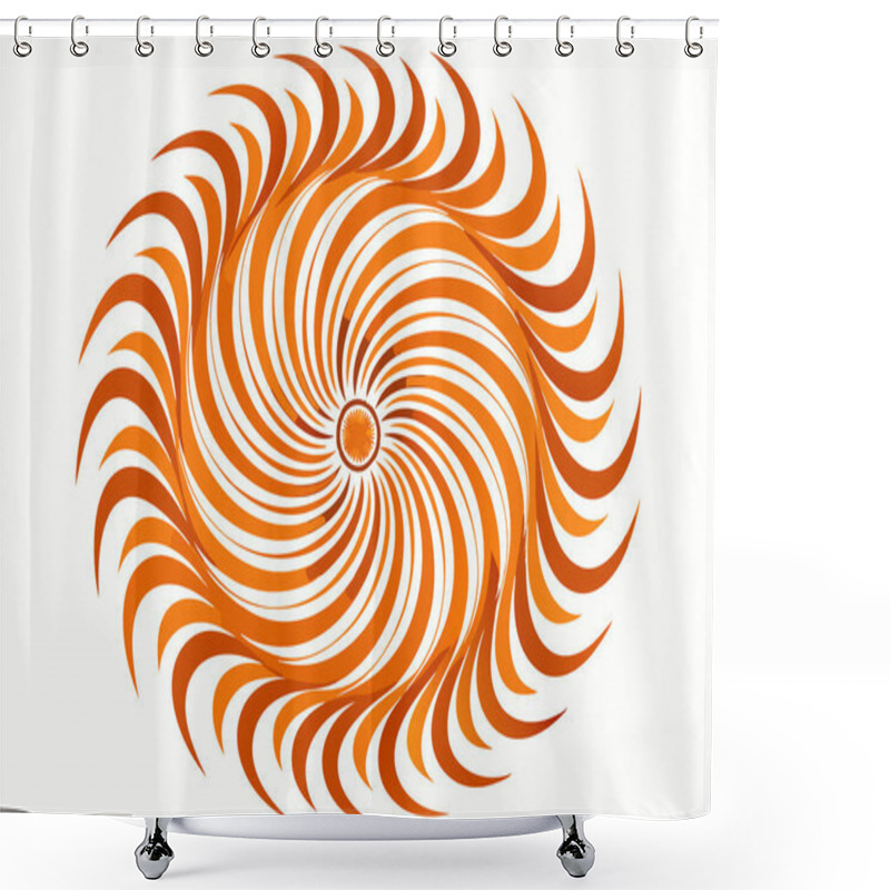 Personality  Vibrant Abstract Flower Design With Spiral Pattern Shower Curtains