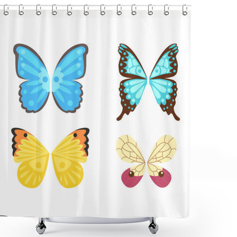 Personality  Butterfly Wings Isolated Vector Illustration Shower Curtains