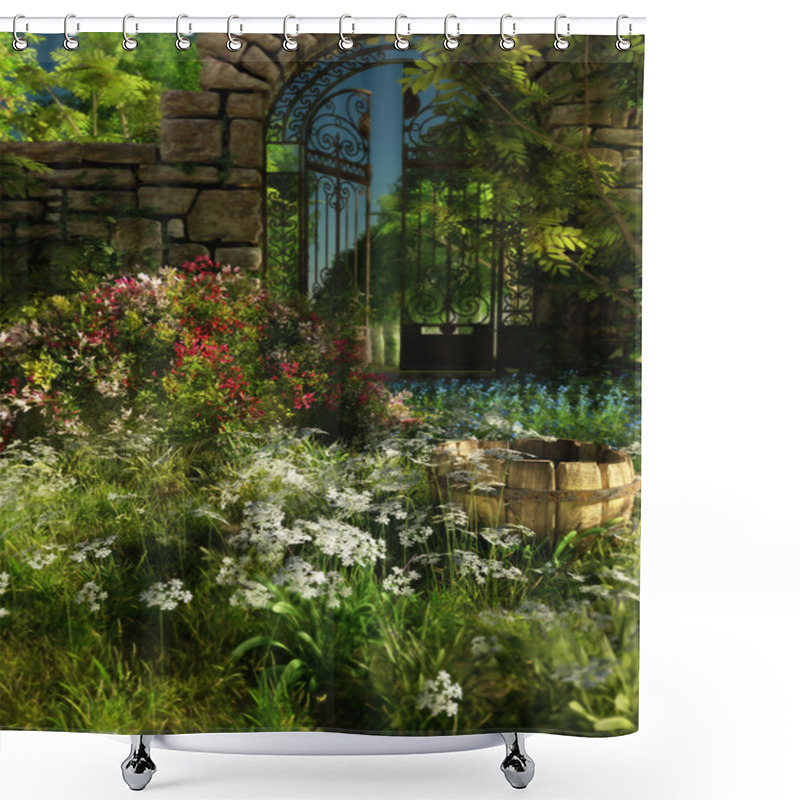 Personality  Garden Idyll, 3d CG Shower Curtains