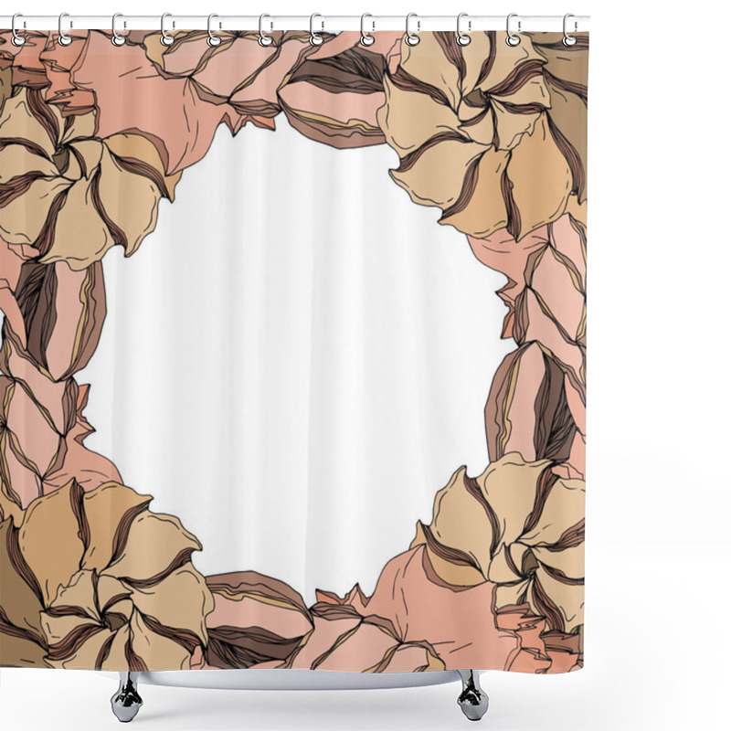 Personality  Vector Summer Beach Seashell Tropical Elements. Black And White  Shower Curtains