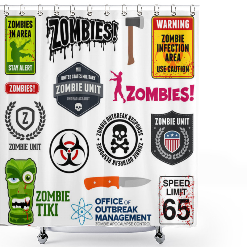 Personality  Zombie Signs Shower Curtains