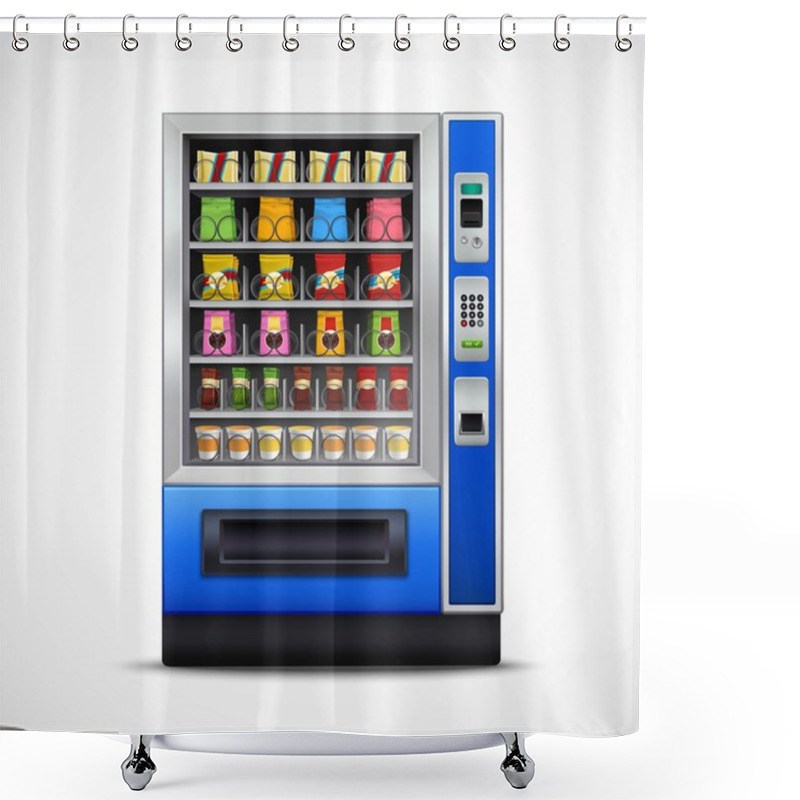 Personality  Realistic Snacks Vending Machine  Shower Curtains