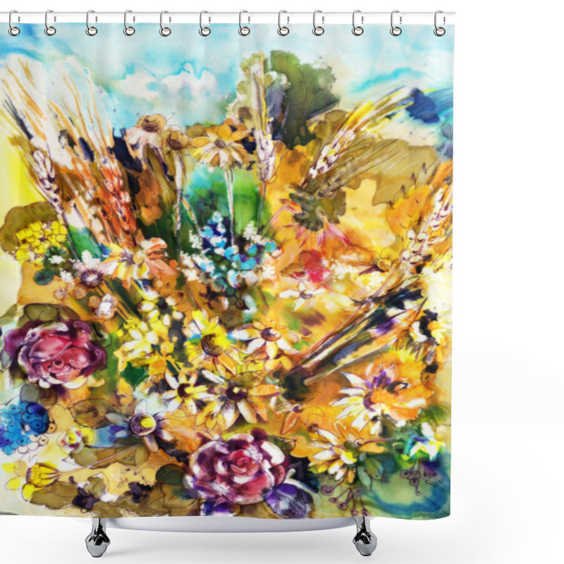 Personality  Blooming Meadow Shower Curtains