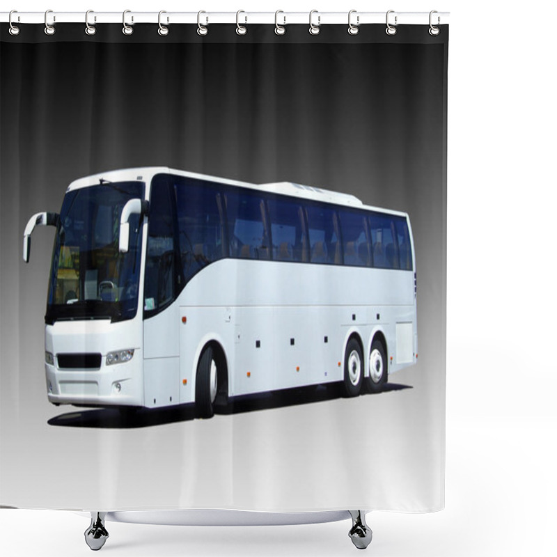 Personality  Blank White Bus Shower Curtains