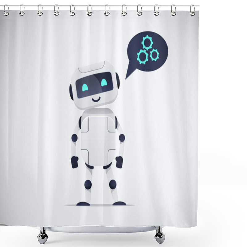 Personality  Smiling Standing  Chatbot Shower Curtains