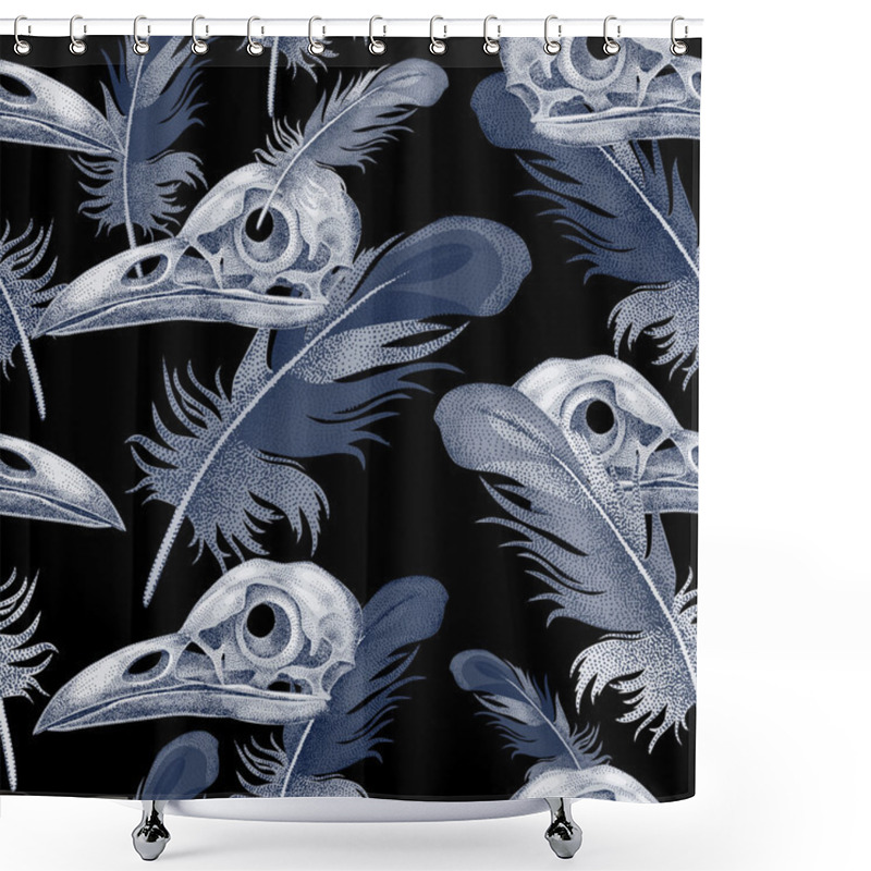 Personality  Seamless Background With Skulls. Shower Curtains