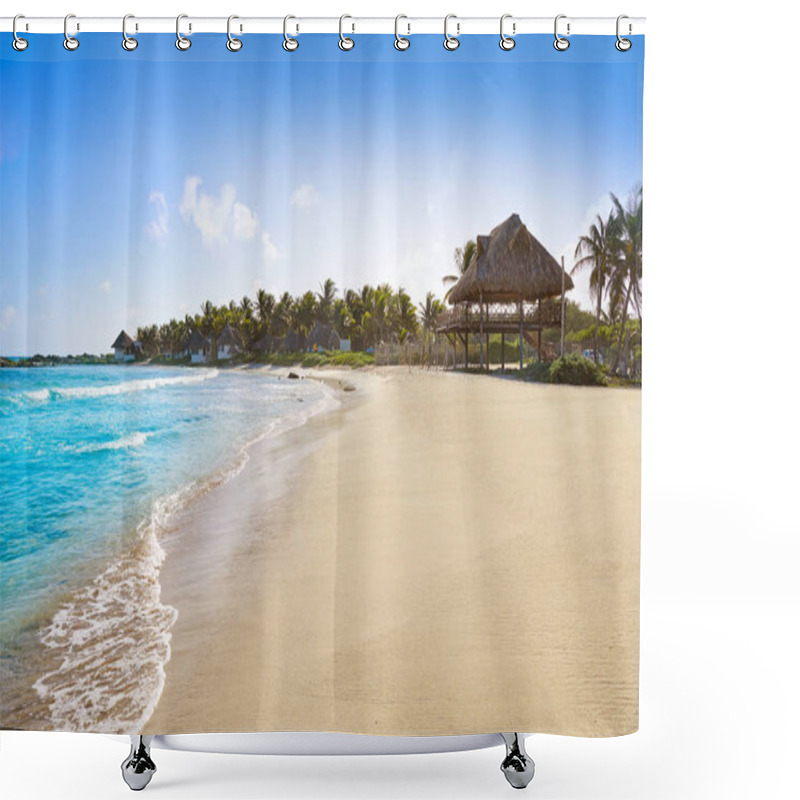 Personality  Tulum Caribbean Beach In Riviera Maya Shower Curtains