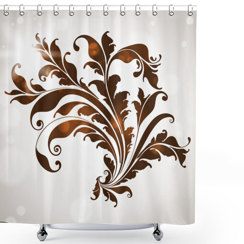 Personality  Hand Drawn Floral Background With Flowers, Greeting Vector Card For Retro Design Shower Curtains