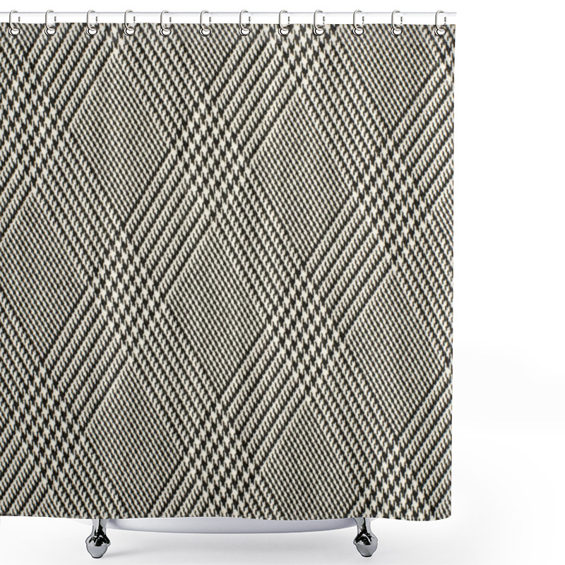 Personality  Black And White Houndstooth Pattern In Squares. Shower Curtains