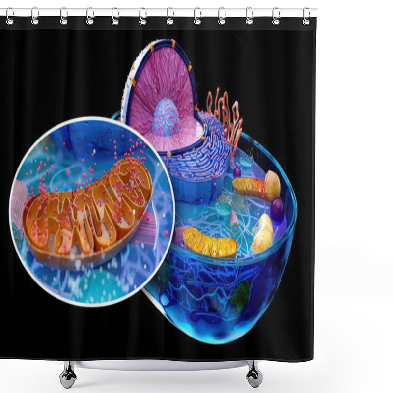 Personality   Abstract Illustration Of The Biological Cell And The Mitochondria Shower Curtains