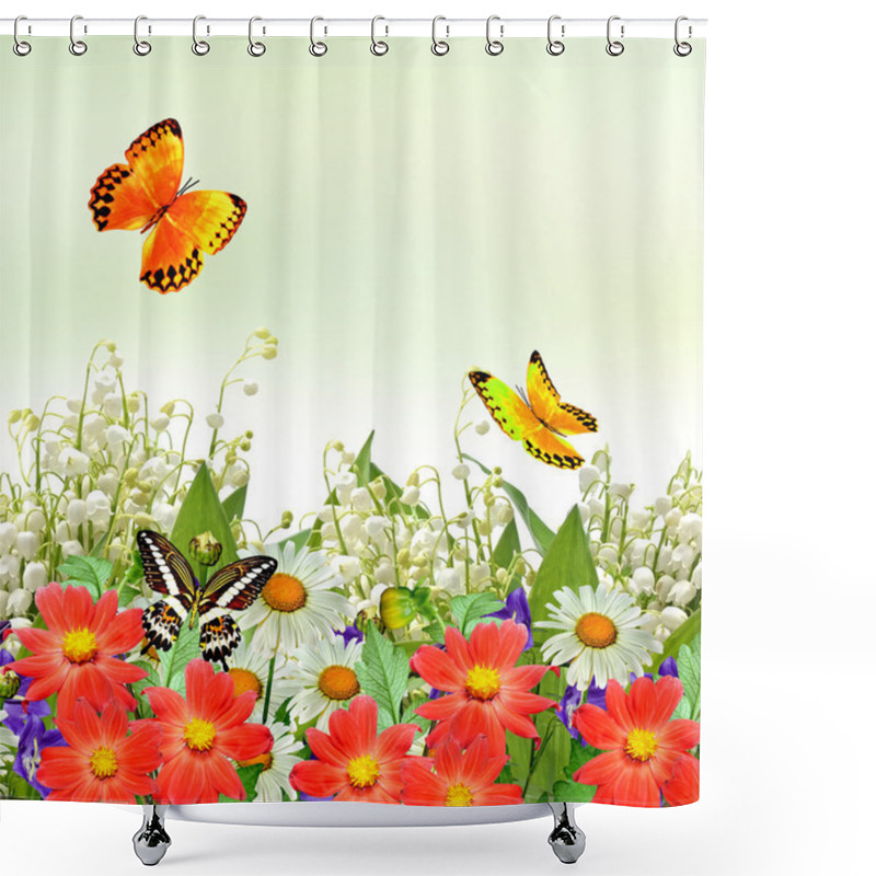 Personality  Summer Landscape With Wildflowers. Shower Curtains