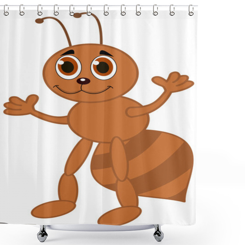 Personality  An Ant Standing With Open Arms Shower Curtains