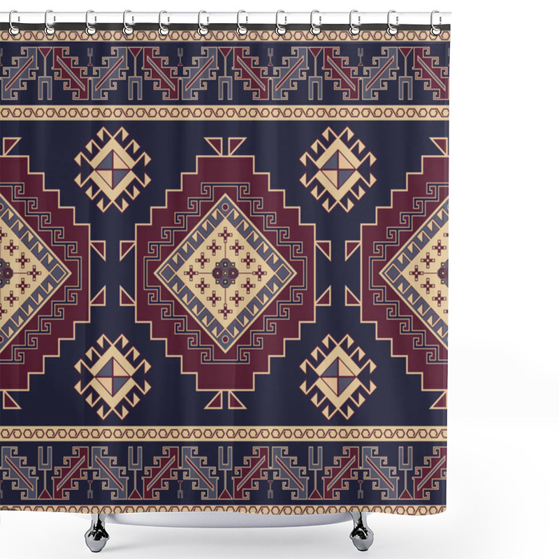 Personality  Abstract Geometric Seamless Pattern In Ethnic Style Shower Curtains